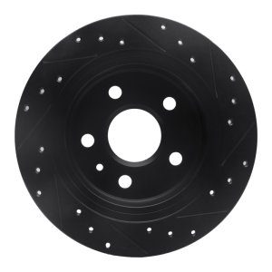 Buick Regal Brake Rotor (1) - Rear Left - R1 Concepts - Drilled & Slotted - Black - `11-`16